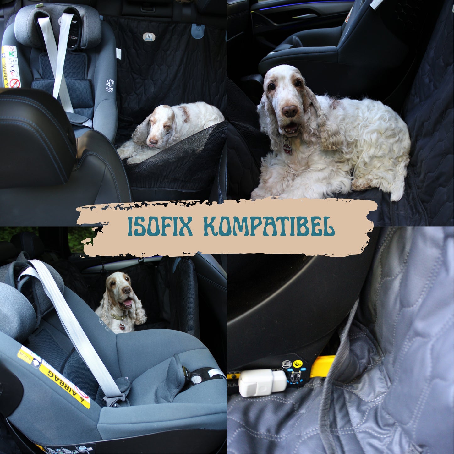 NaMiDa Pets Rücksitzschutz für Hunde – Lederoptik, Wasserfest & Rutschfest – Autoschondecke für Rückbank – Universalgröße, Leicht zu reinigen zu reinigen